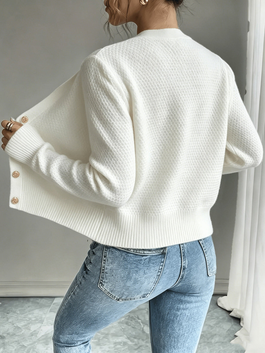 Begoña | Cardigan de punto trenzado con botones
