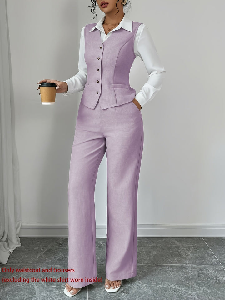 Carmela | Conjunto de chaleco y pantalón de pierna ancha