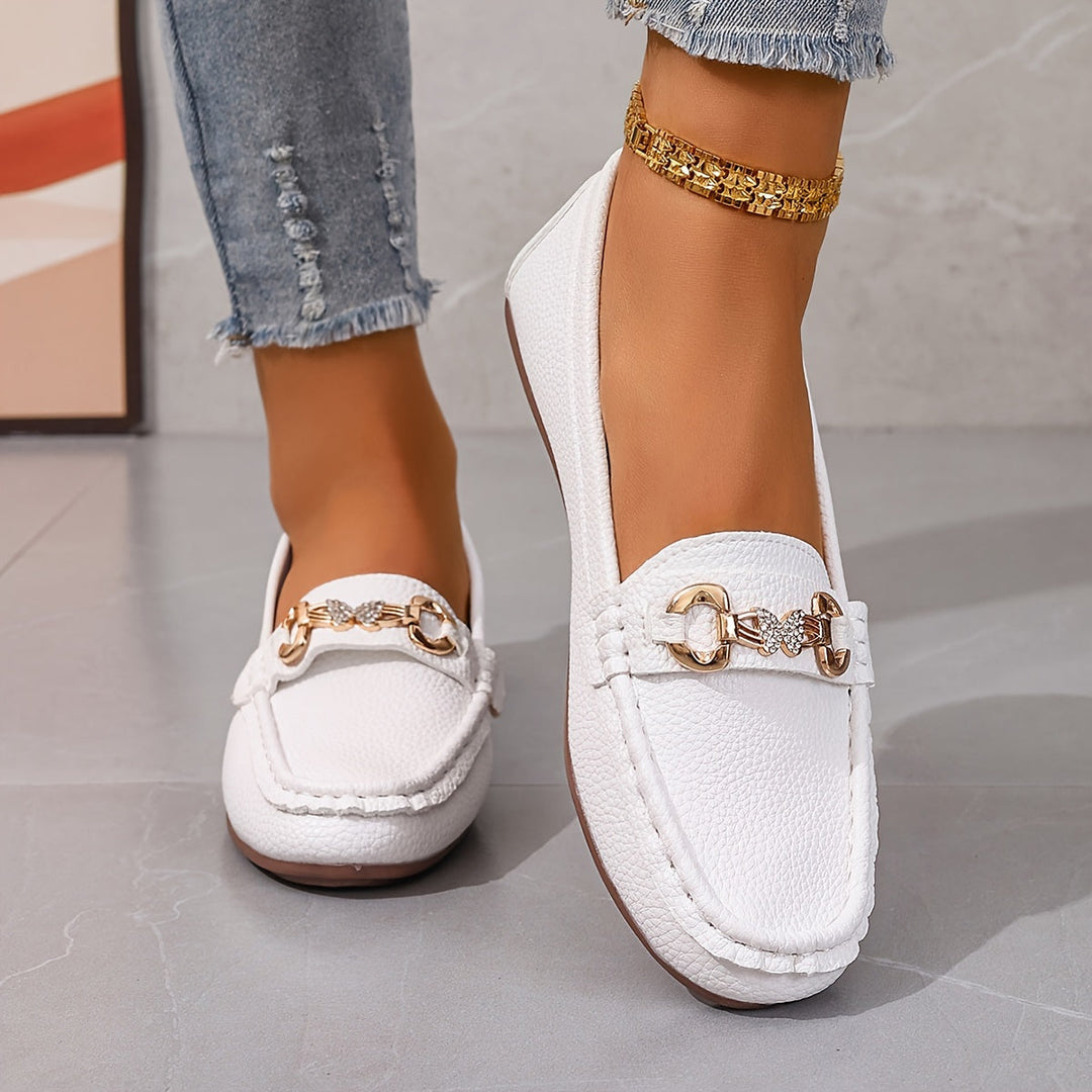 Enriqueta | Mocasines con hebilla dorada