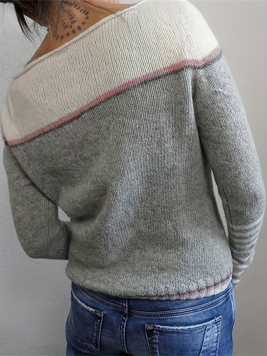 Grettel | Sweater cuello barco color block