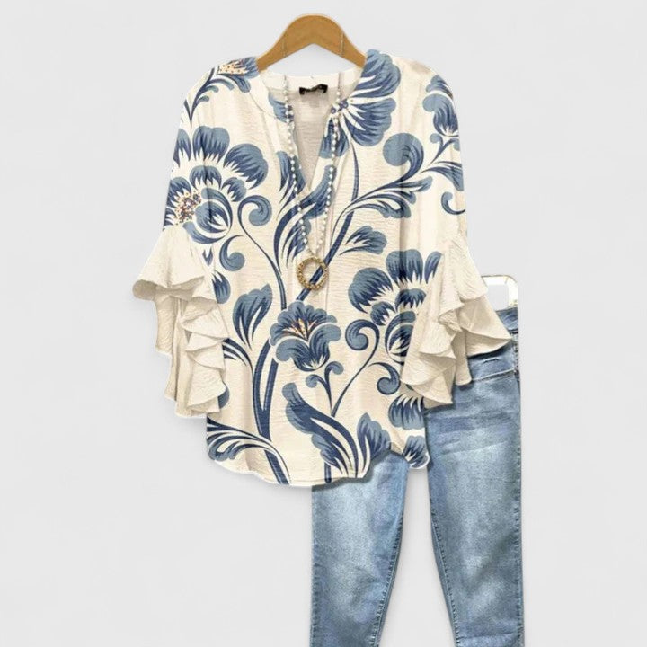 Aitana | Blusa floral con mangas de vuelos