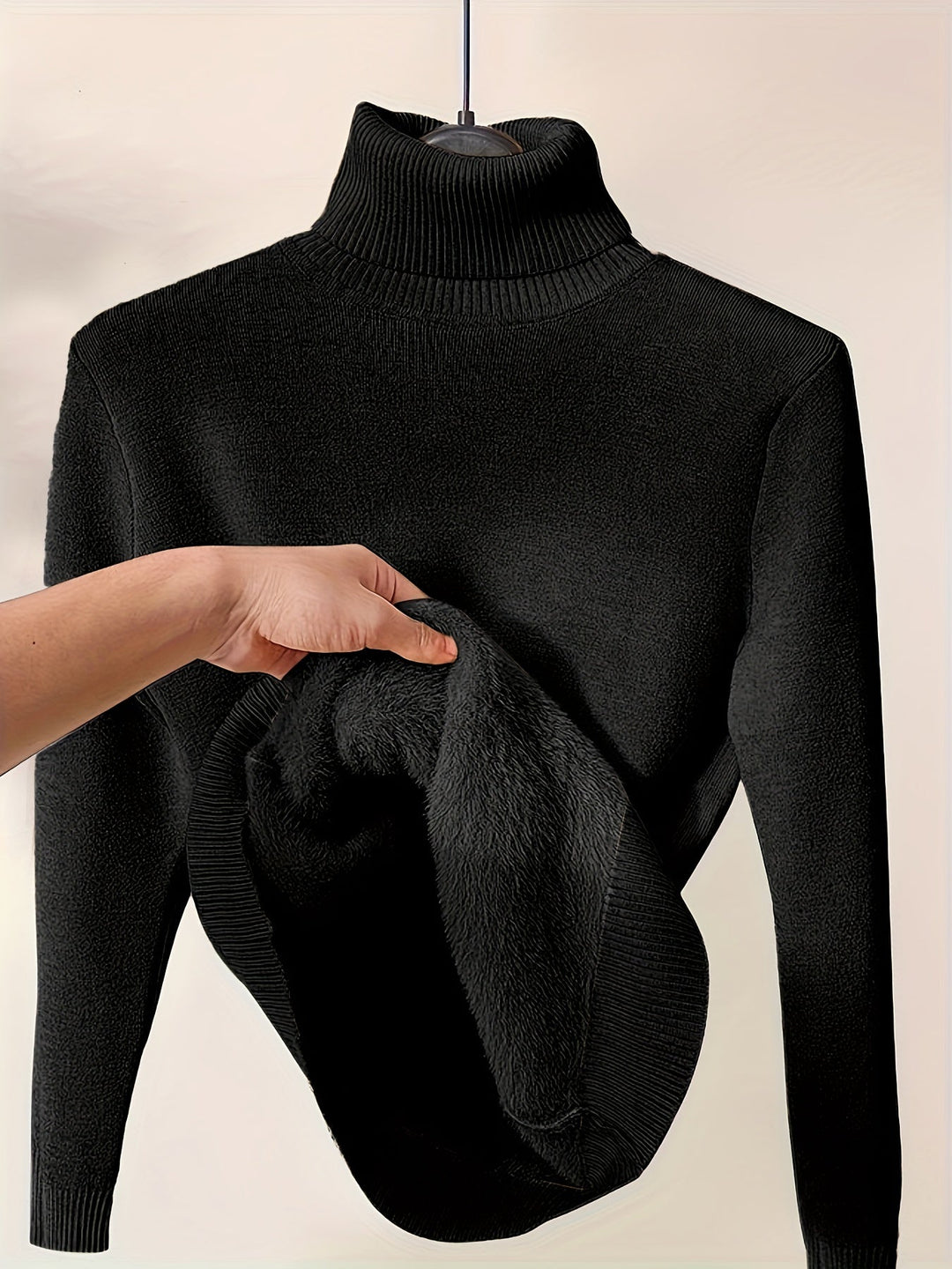 Linda | Sweater cuello alto con forro afelpado