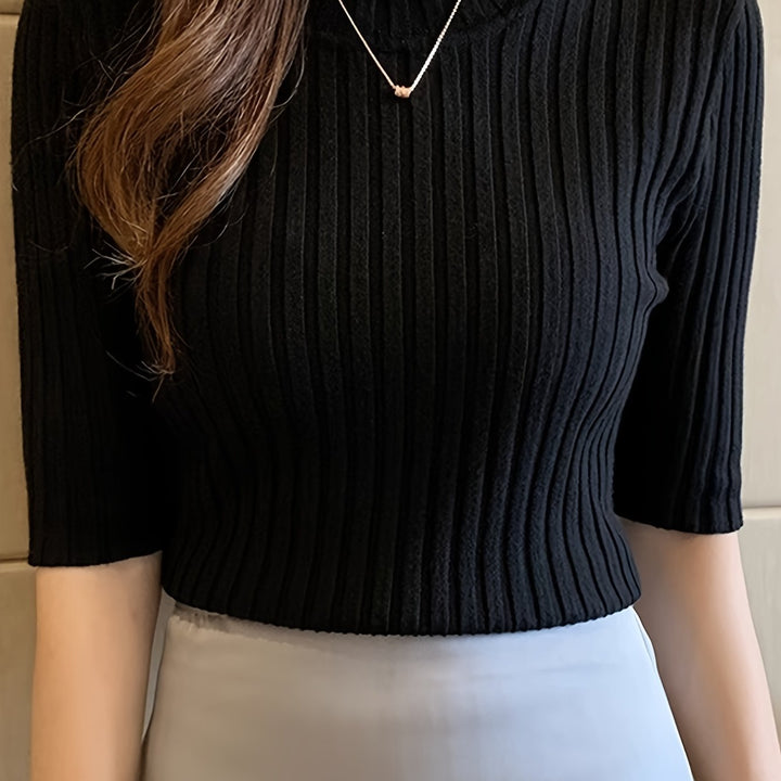 Nubia | Top acanalado cuello alto