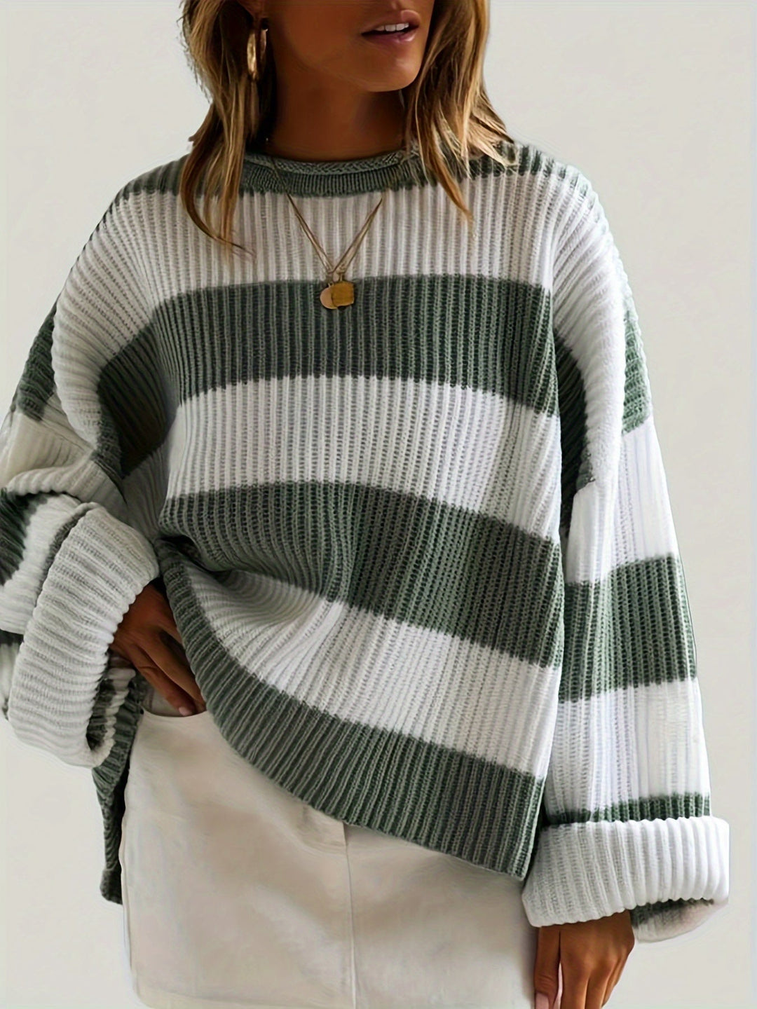 María Graciela | Sweater tejido a rayas holgado