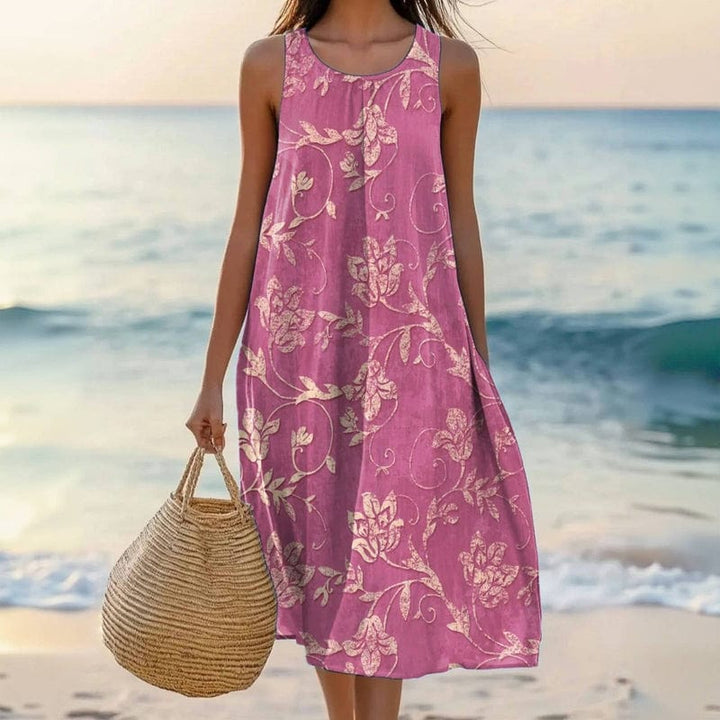 Leontina | Vestido sin mangas con estampado floral