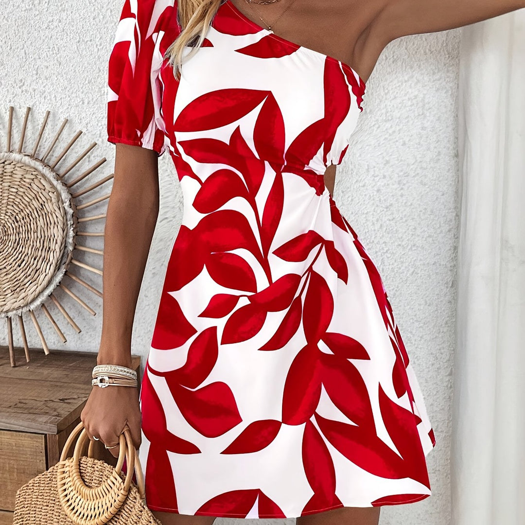 Corina | Vestido un hombro con manga abullonada