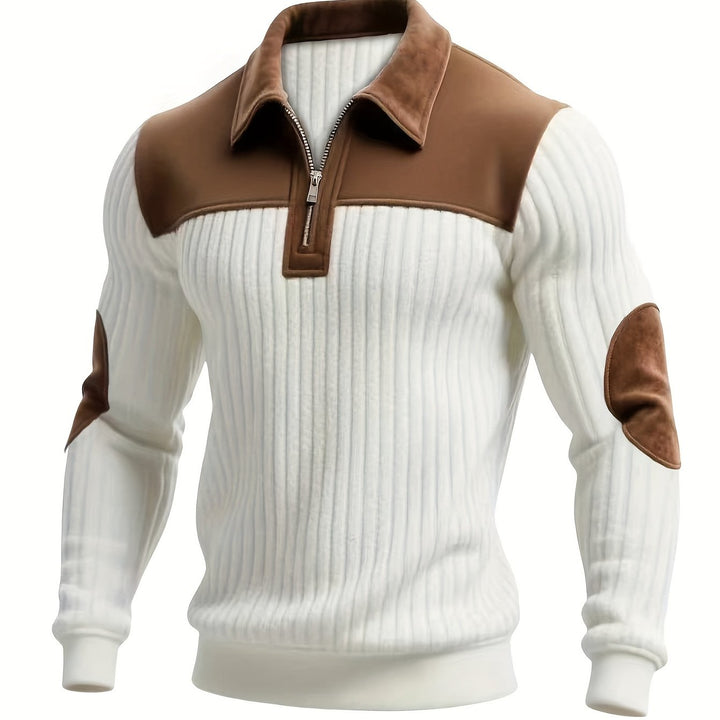 Dante | Sweater bicolor con cierre corto