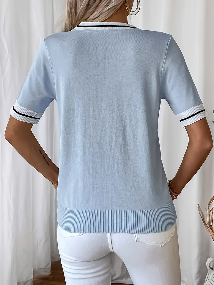 Noemí | Sweater manga corta cuello V