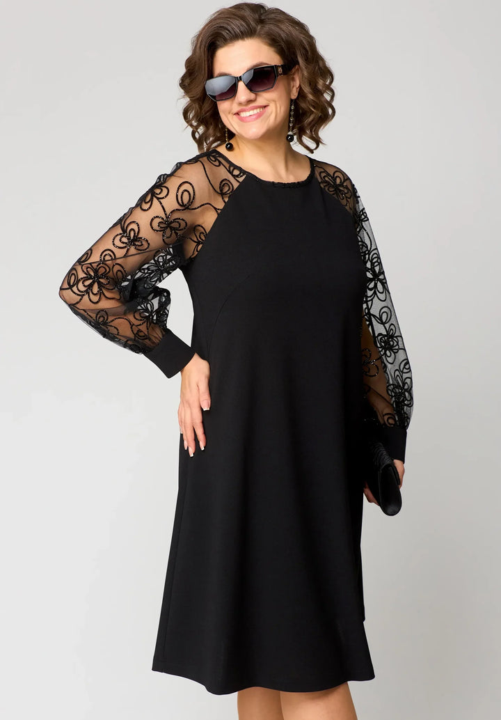 Aranza | Vestido de encaje con mangas florales