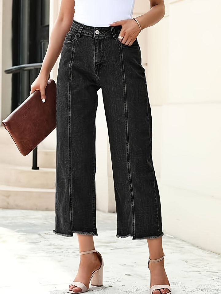 Analía | Jeans rectos tiro alto al tobillo