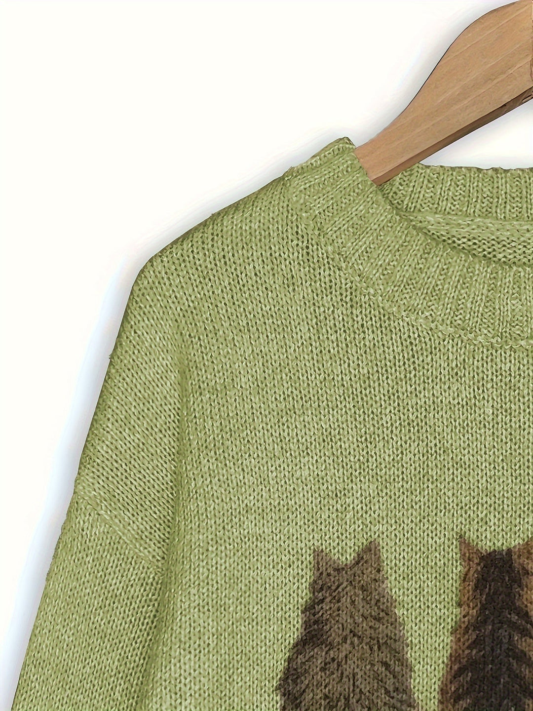 Maura | Sweater tejido con estampado de gatos
