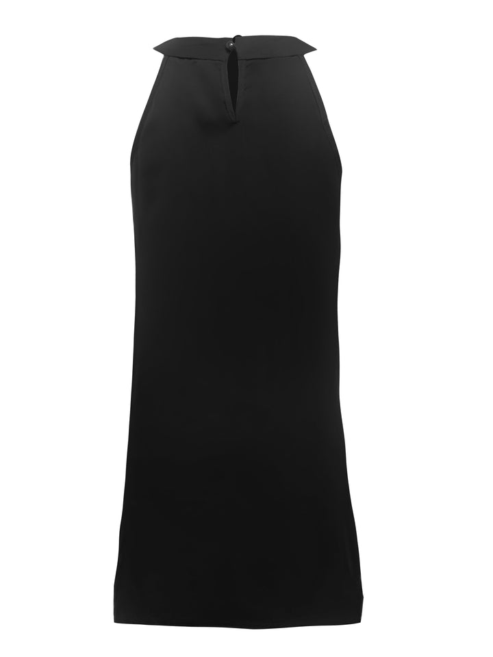 Marta Elena | Vestido sin mangas con escote aplicado