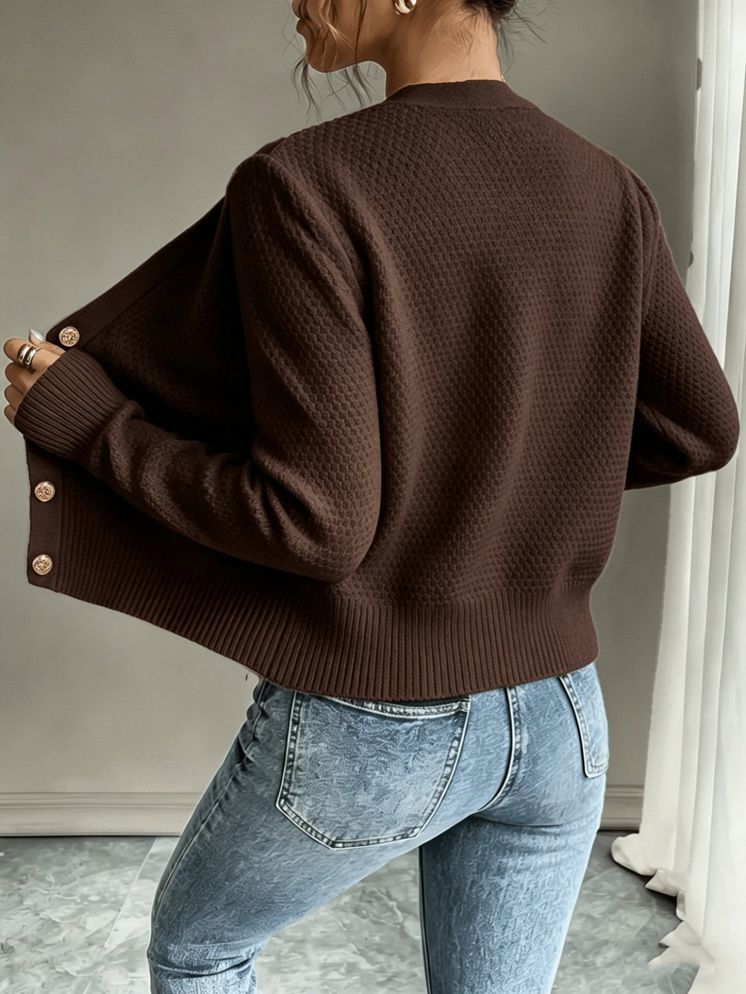 Begoña | Cardigan de punto trenzado con botones
