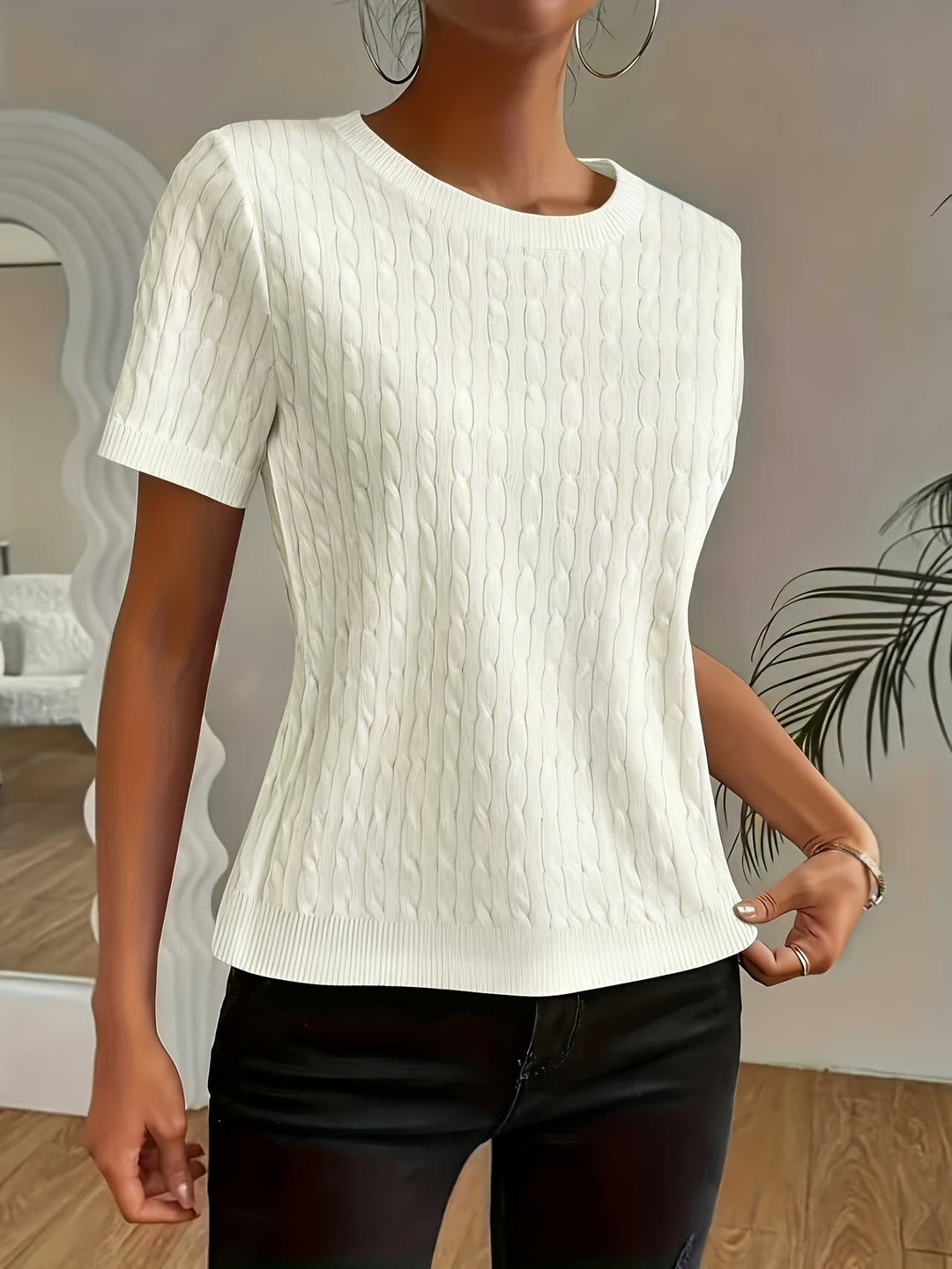María Verónica | Polera texturada de manga corta