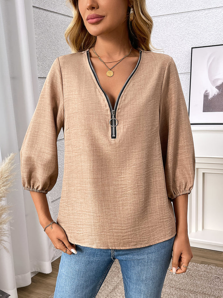 Graciela | Blusa cuello V con cierre