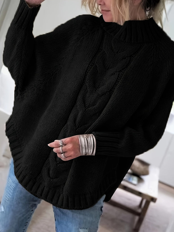 Eugenia | Sweater de punto trenzado con cuello alto