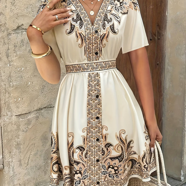 Iveth | Vestido estampado boho corte A