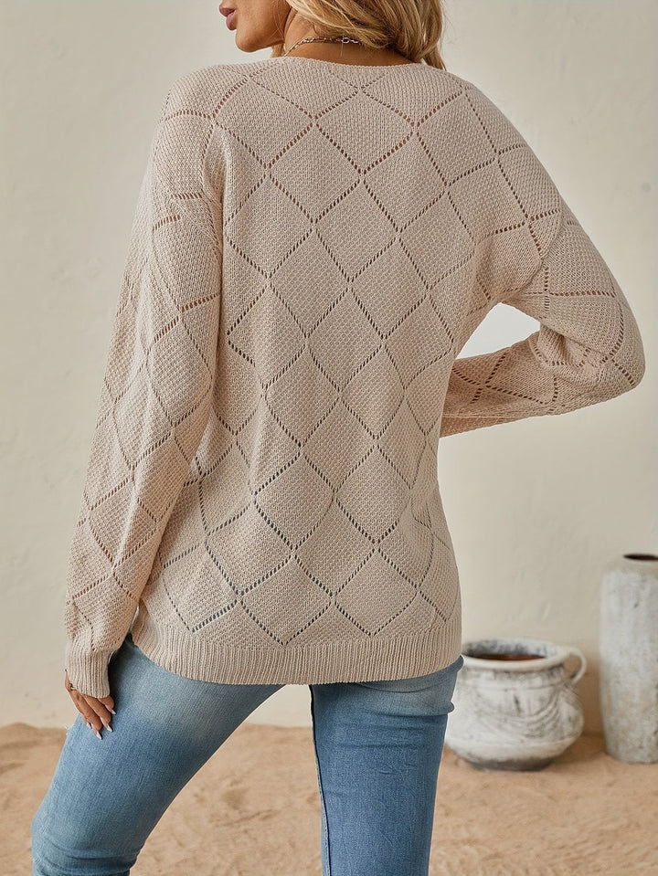 Bianca | Sweater calado cuello V