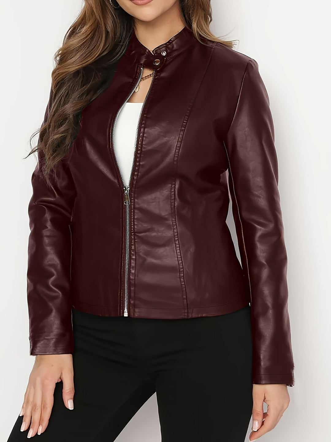 Pamela Andrea | Chaqueta biker con cierre frontal