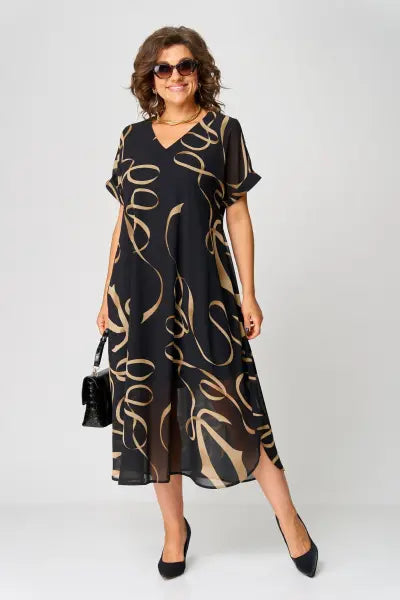 Danae | Vestido midi manga corta estampado