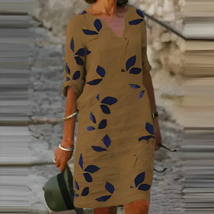 Cristina | Vestido manga corta con escote en V