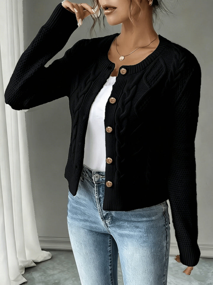 Begoña | Cardigan de punto trenzado con botones
