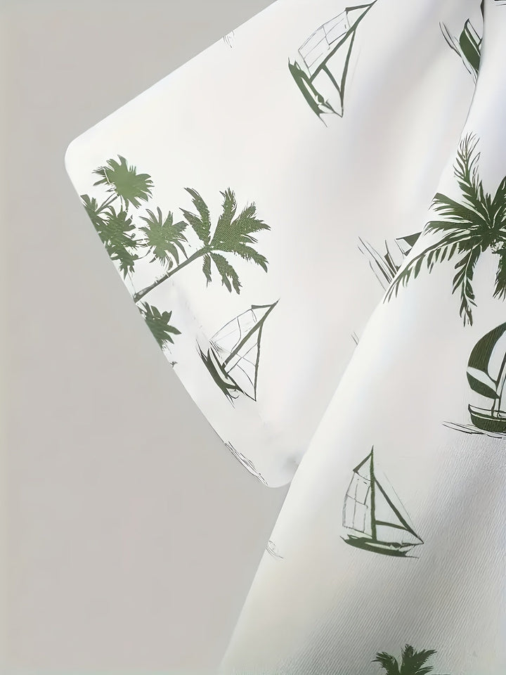 Cristián | Conjunto de camisa y short con estampado costero