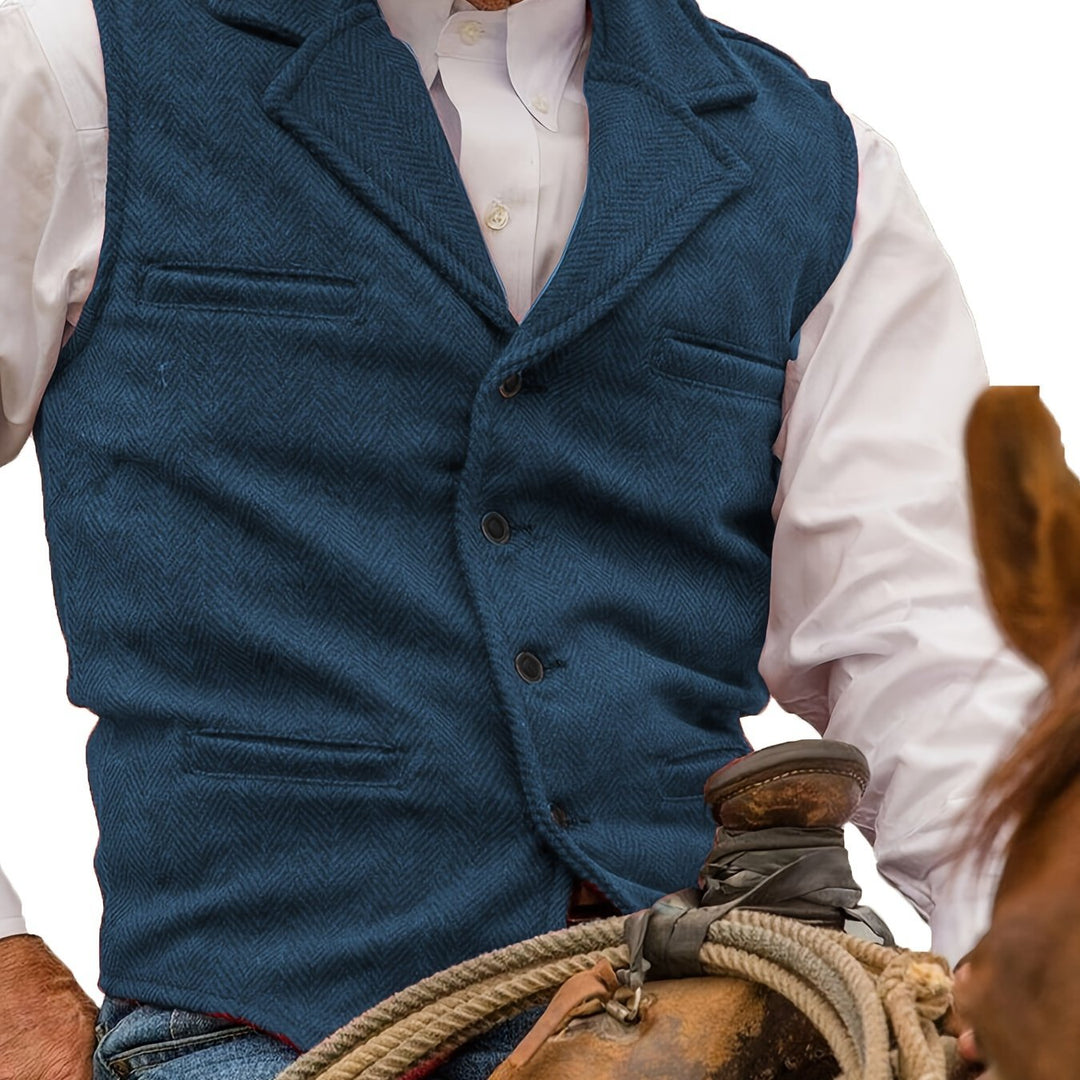 Gualberto | Chaleco de espiga con solapa