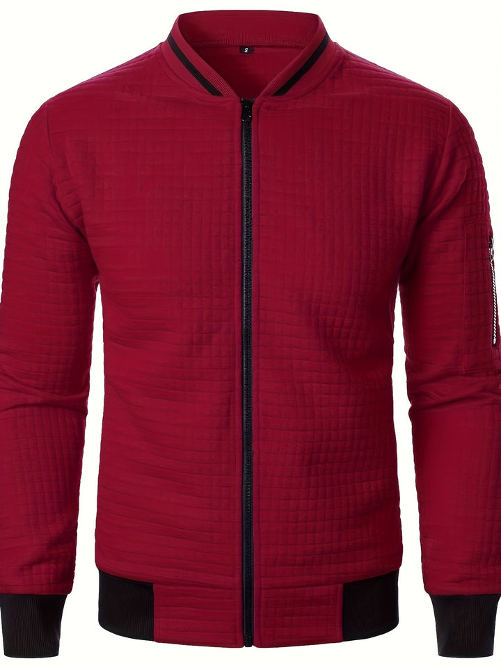 Anthony | Chaqueta bomber con textura y cierre completo