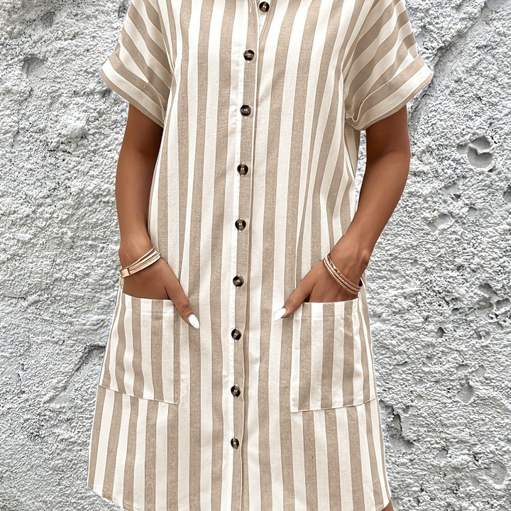 Aida | Vestido camisero a rayas con cinturón