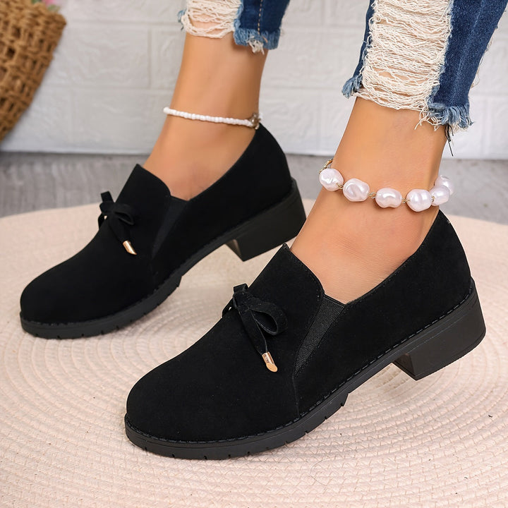 Ciriaca | Mocasines con moño y taco bajo
