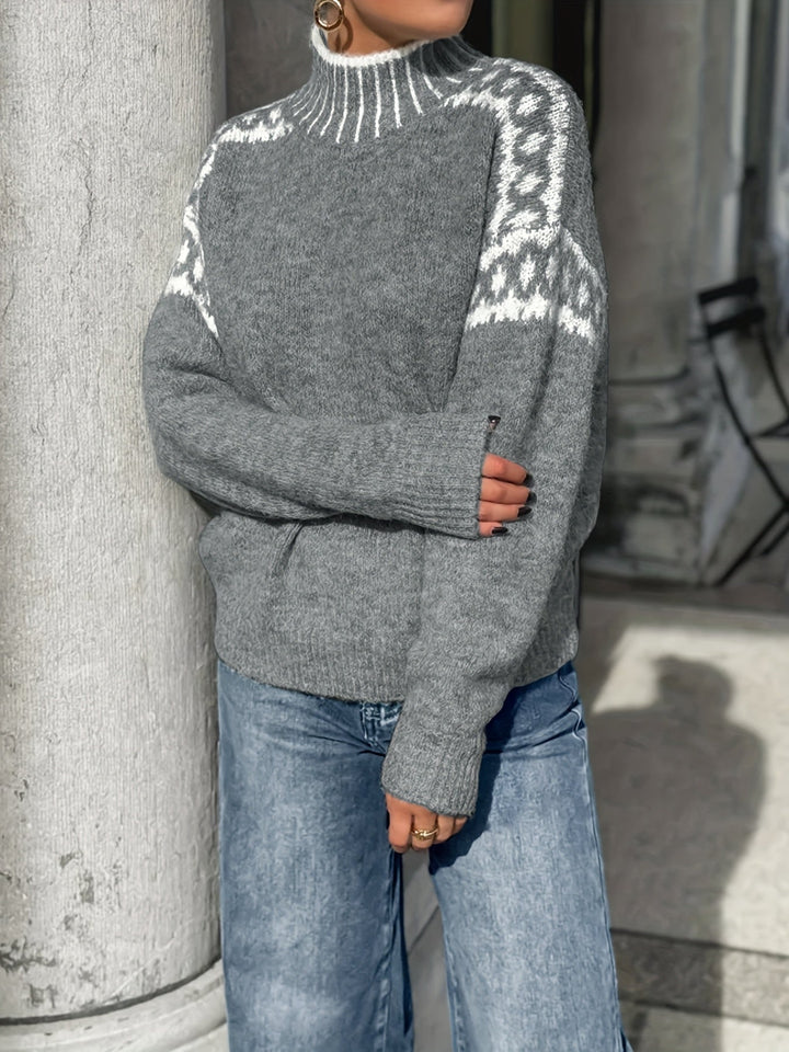 Elsa | Sweater cuello alto con detalle en contraste