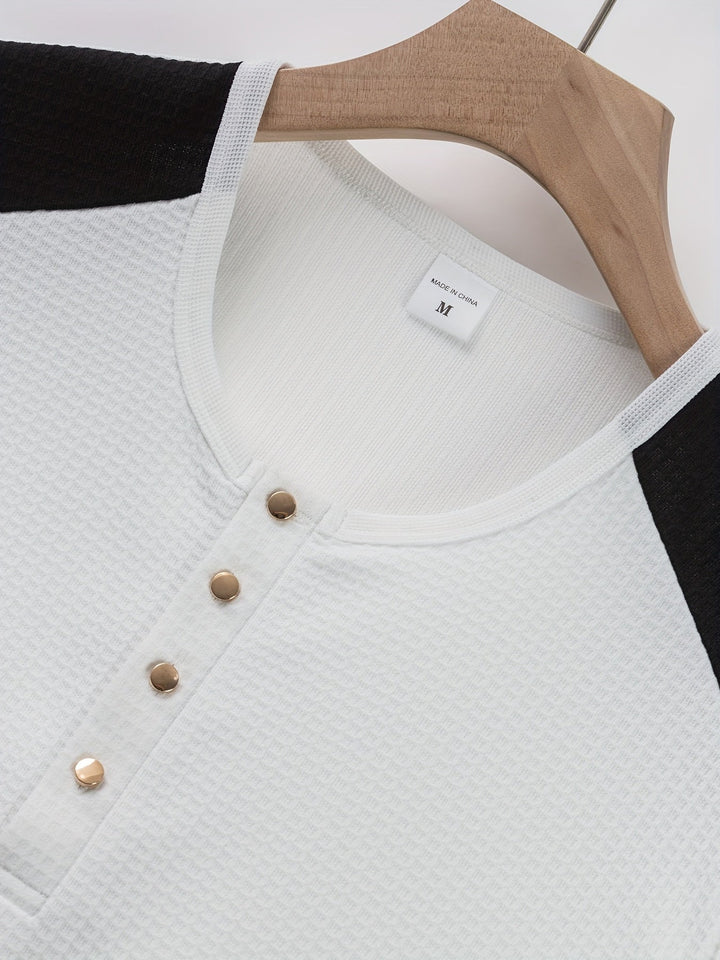 Gunther | Polera henley manga larga con textura