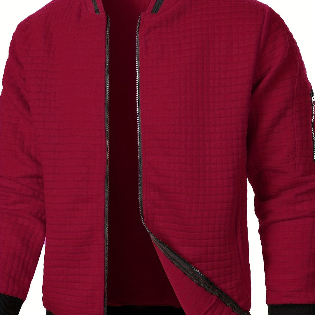 Anthony | Chaqueta bomber con textura y cierre completo