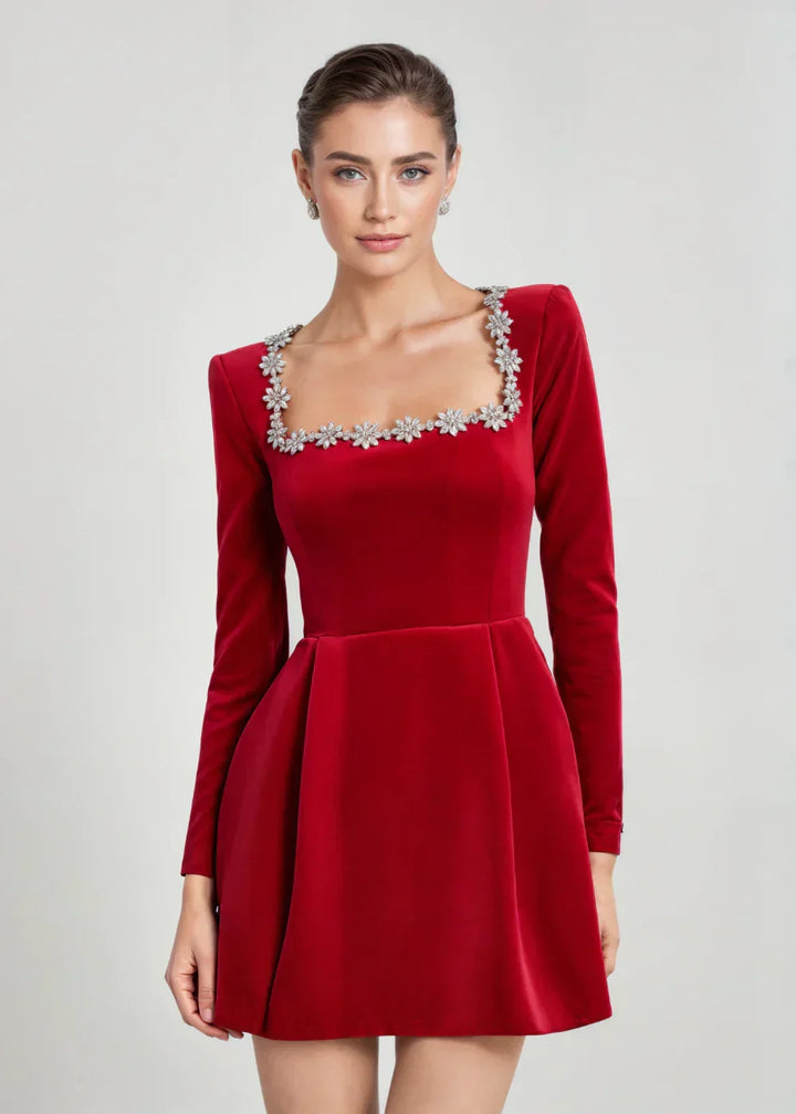 Roxana | Vestido corto de terciopelo