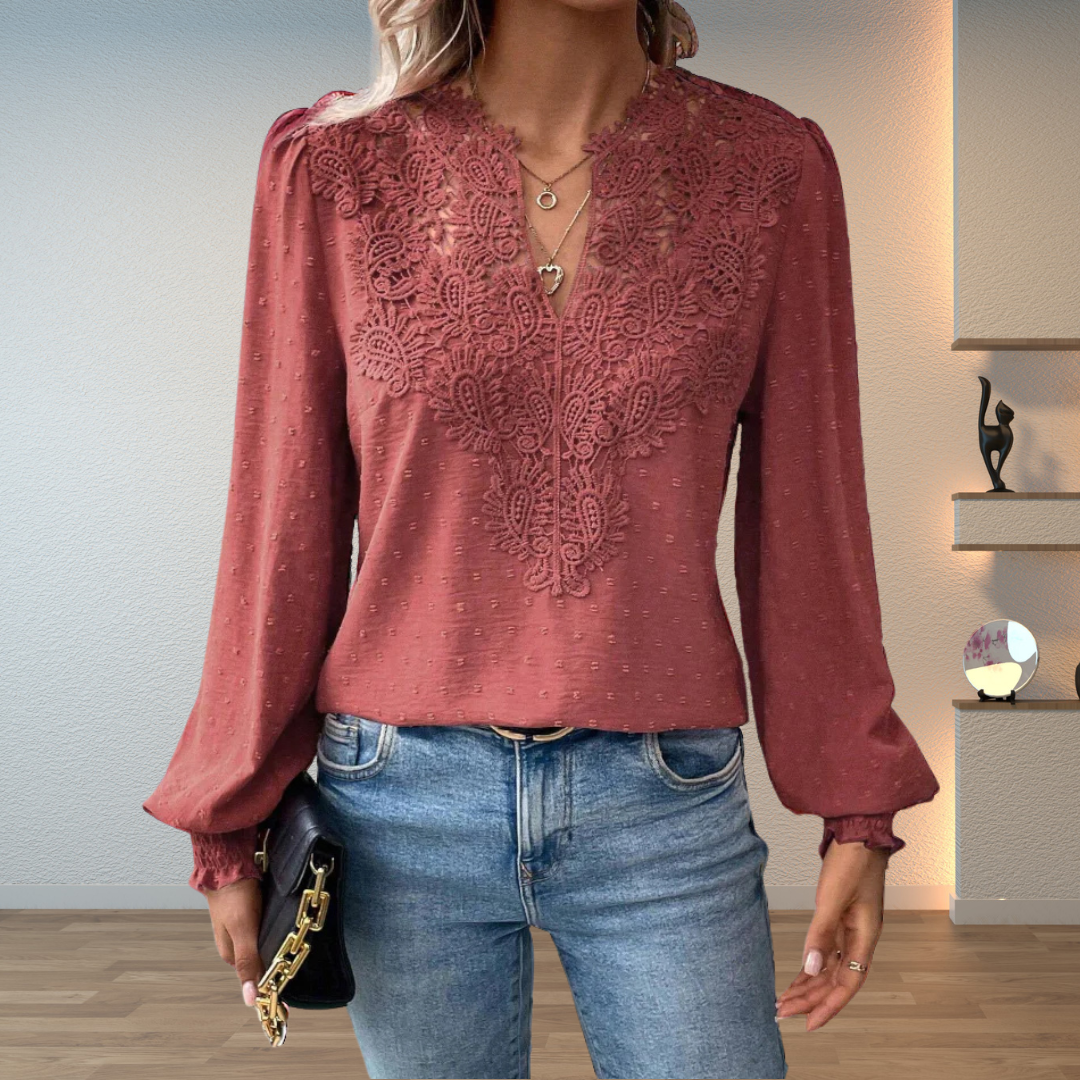 Alina | Blusa con encaje guipur