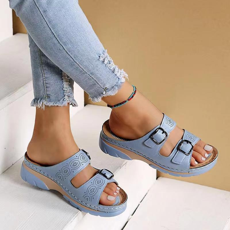 Isadora | Sandalias acolchadas de doble hebilla