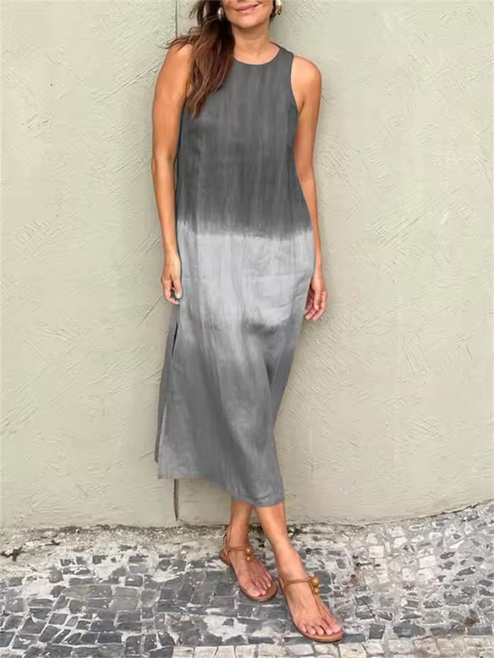 Nicole Andrea | Vestido largo sin mangas cuello redondo