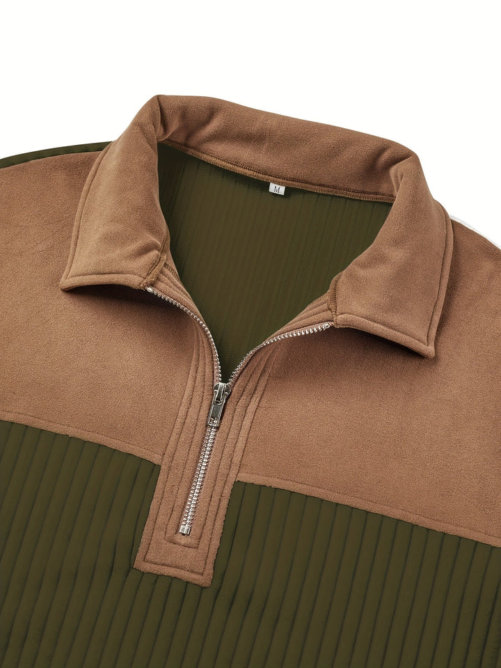 Dante | Sweater bicolor con cierre corto