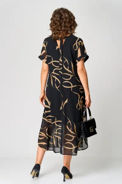 Danae | Vestido midi manga corta estampado