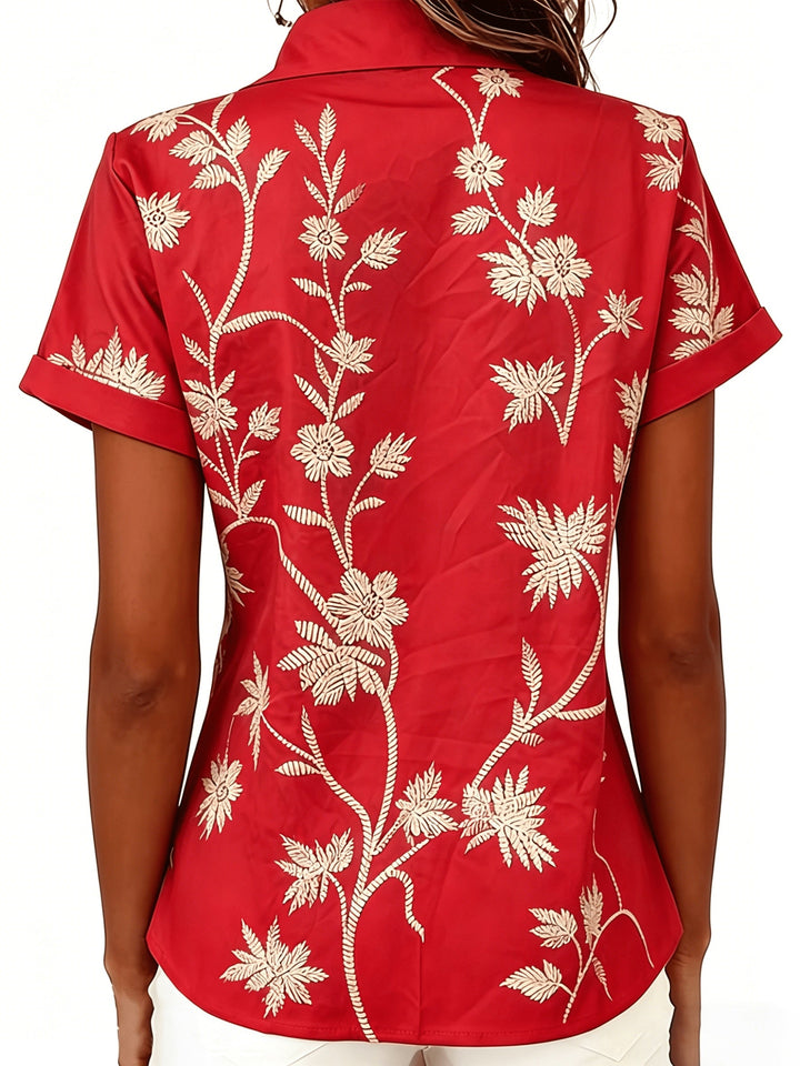 Lilian | Blusa camisera con estampado botánico