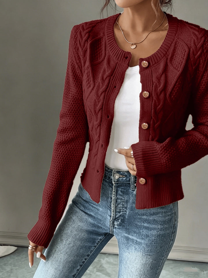 Begoña | Cardigan de punto trenzado con botones