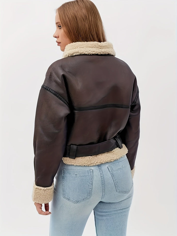 Marcela | Chaqueta biker forrada en peluche