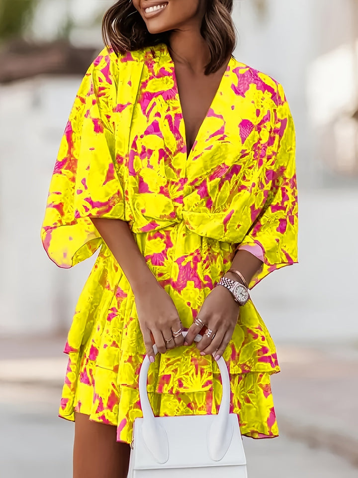 Hilaria | Vestido cruzado manga murciélago