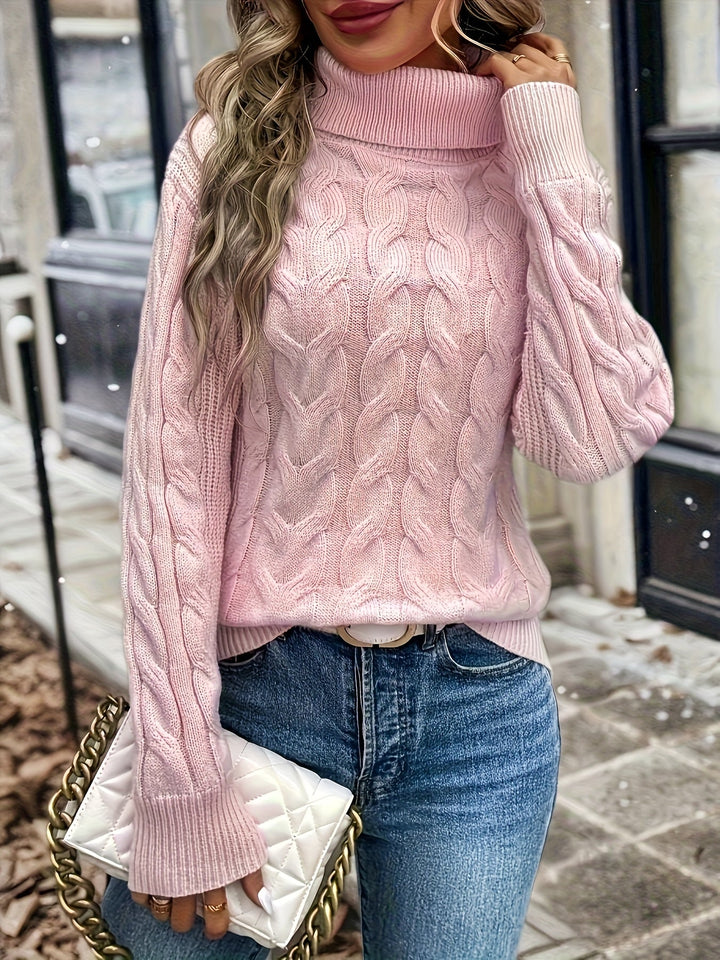 Sarai | Sweater de punto trenzado cuello alto