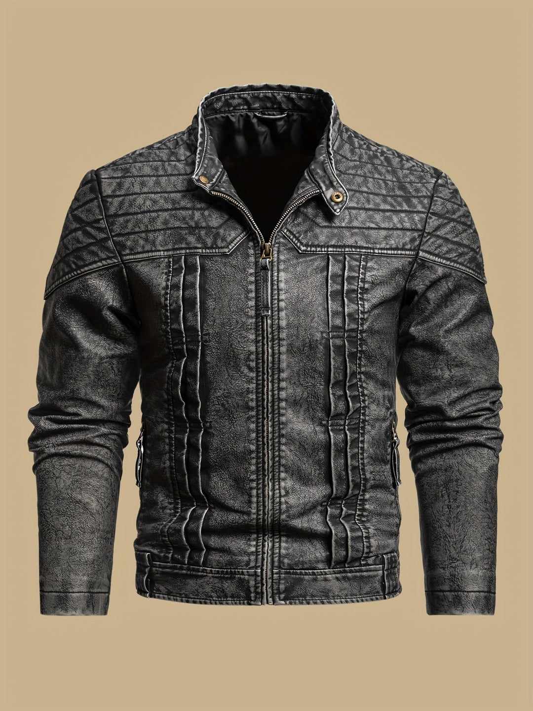 Zacarías | Chaqueta moto efecto lavado
