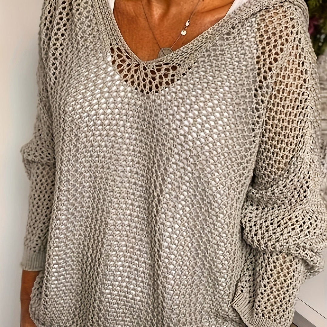 Zoila | Sweater tejido calado con capucha