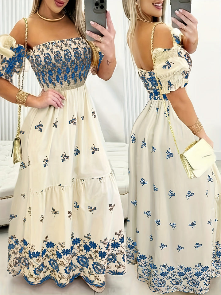 Lucy | Vestido largo floral off the shoulder