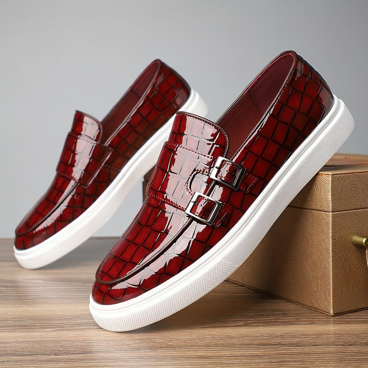 Gilbert | Mocasines texturados con doble hebilla