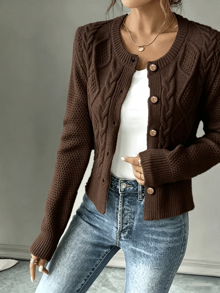 Begoña | Cardigan de punto trenzado con botones